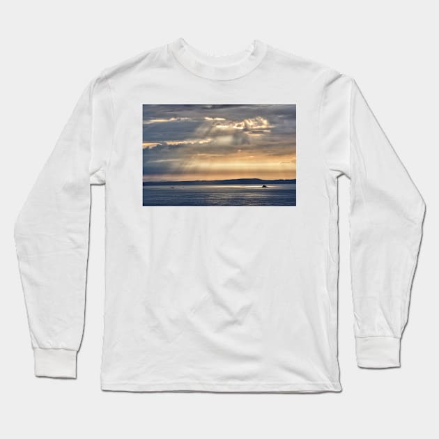 Morning light shafts over the Scares - a group of rocks in Luce Bay, Wigtownshire, Scotland Long Sleeve T-Shirt by richflintphoto